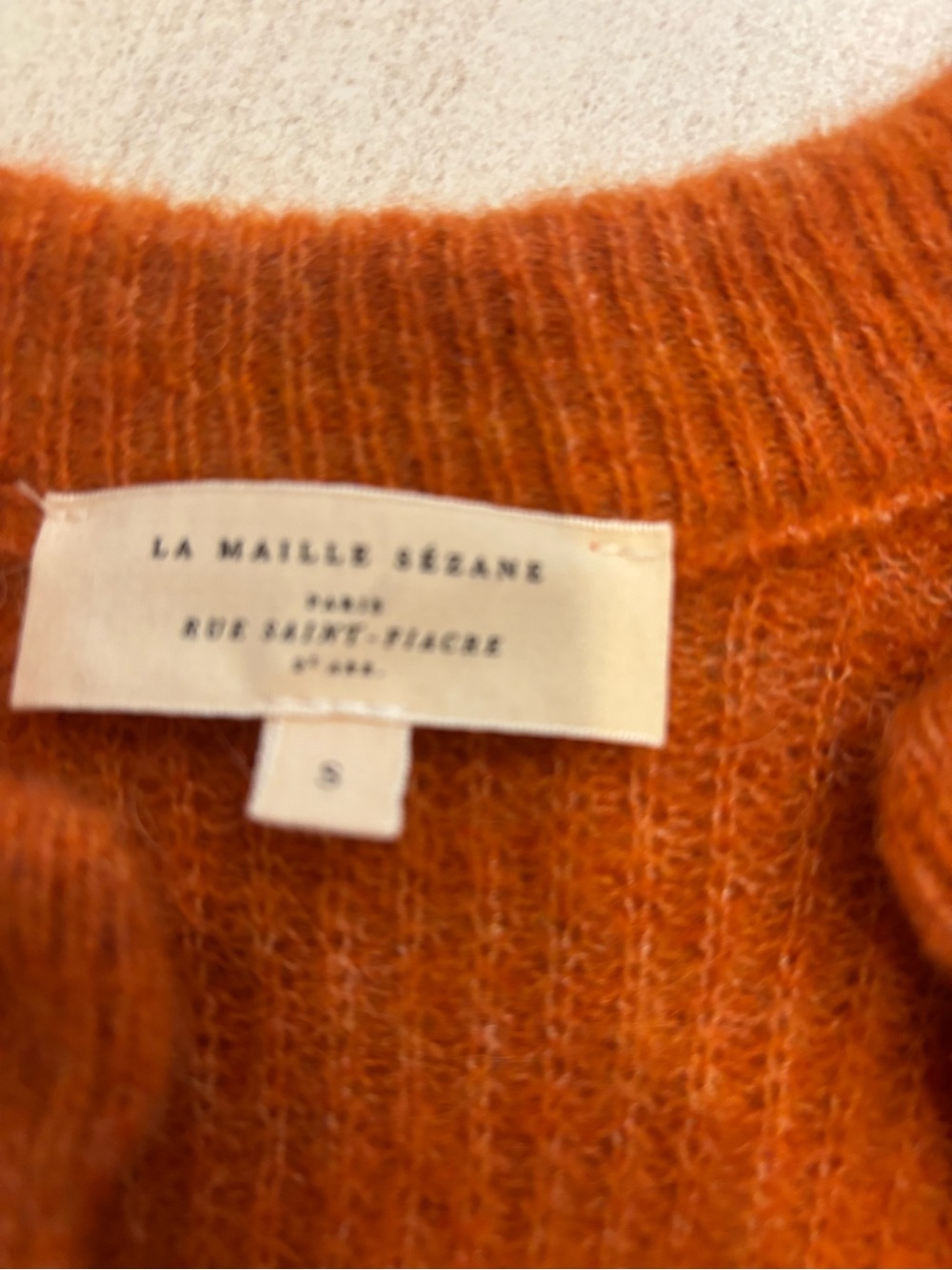 Othello Sezane Rust Orange Ribbed Button Cardigan - Picture 6 of 10